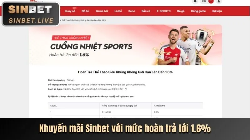 Hoàn trả tiền cược hàng tuần cho người chơi thể thao